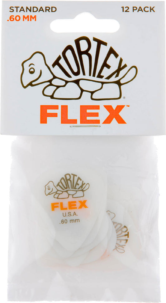 Dunlop JPFLS60 Orange .60 Tortex Flex Standard Shape Picks (12 Pack)
