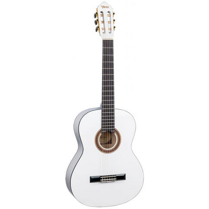Valencia 100 Series VC104WT Right-Handed 4/4-Sized Nylon Classical Guitar in White
