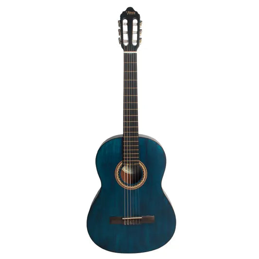 Valencia 200 Series VC204TBU 4/4-Sized Right-Handed Classical Nylon Guitar in Transparent Blue