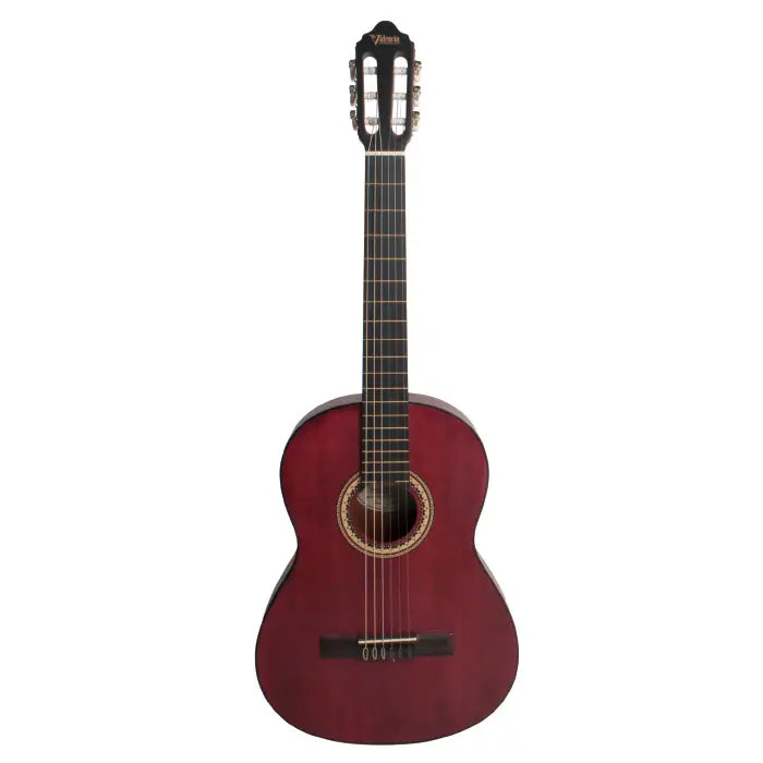 Valencia 200 Series VC204TWR 4/4-Sized Right-Handed Classical Nylon Guitar in Transparent Wine Red