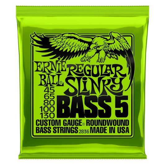 Ernie Ball Regular Slinky Bass 5 Nickel Wound Electric Bass Strings (45-130)