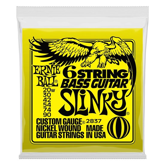 Ernie Ball P02837 6 String Bass/Baritone Slinky Nickel Wound Strings 20-90