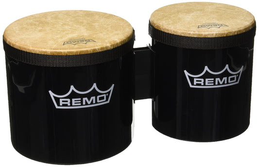 BG-5300-70 Remo 6" & 7" Pre-Tuned Bongo Drums in Black
