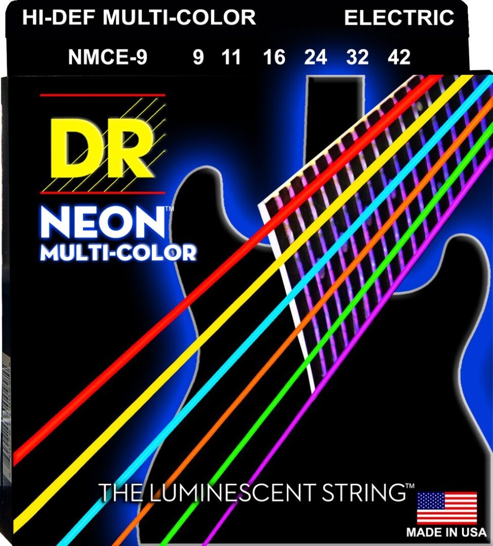 DR Hi Def Neon Electric Strings Assorted Gauges Colours