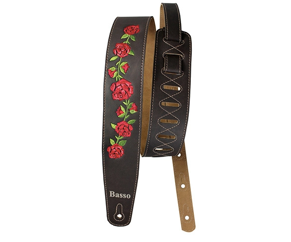 Basso Synthetic Floral Embroidered Guitar Straps (Assorted Colours)