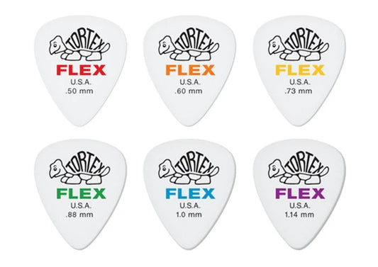 Dunlop Tortex Flex Standard Shape Picks 12 pack (Assorted Sizes)