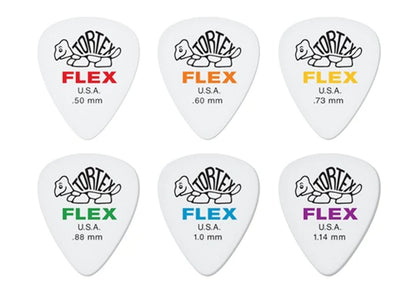 Dunlop Tortex Flex Standard Shape Picks 12 pack (Assorted Sizes)