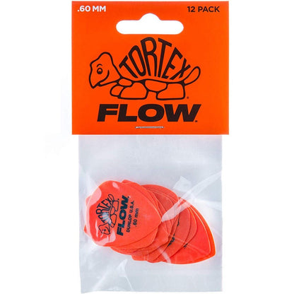 Dunlop Tortex Flow 12 Pack Picks (Assorted Sizes/Colours)