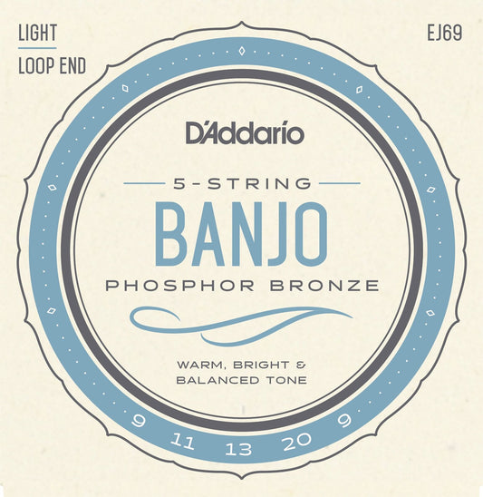 D'Addario EJ69 Phosphor Bronze 5-String Banjo Strings