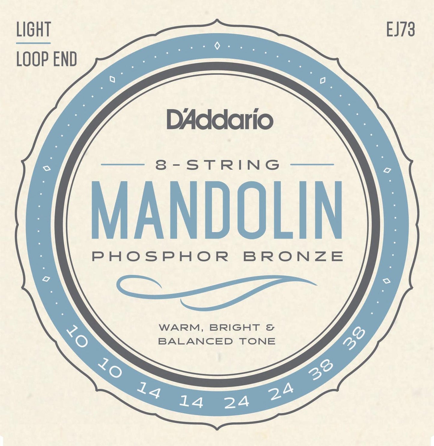 D'Addario EJ73 Mandolin Strings Phosphor Bronze Light (10-38)
