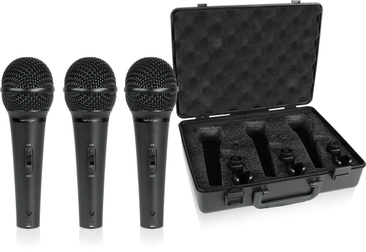 Behringer UltraVoice XM1800S Dynamic Cardioid Vocal and Instrument Microphones (Set of 3)