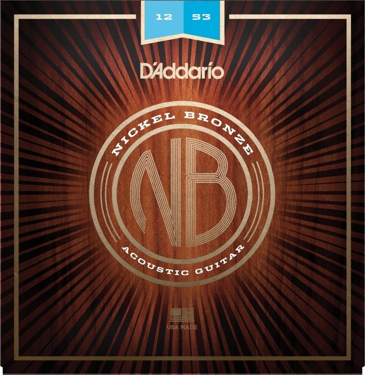 D'Addario NB1253 Nickel Bronze Acoustic Guitar Strings Light (12-53)