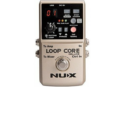 NUX NXLOOPCOREDLX Loop Core Deluxe Bundle Looper Effects Pedal and Footswitch