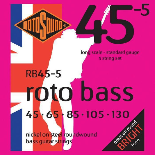 Rotosound RB45-5 Rotobass 5 Strings Nickel Wound Strings (45-130)