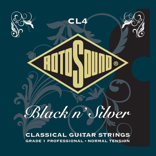 Rotosound CL4 Black N Silver Classical String Set (Normal Tension)