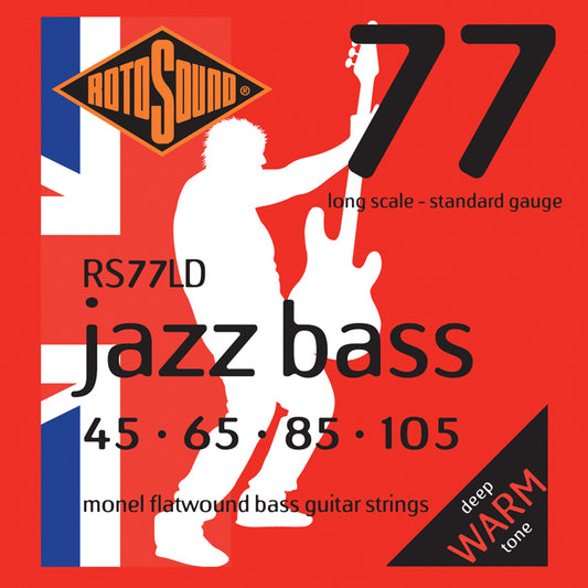 Rotosound RS77LD Jazz Bass 77 Monel Flatwound Strings (45-105)