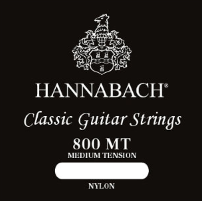 Hannabach Black 800MT Silver Plated Medium Tension Classical Guitar Strings