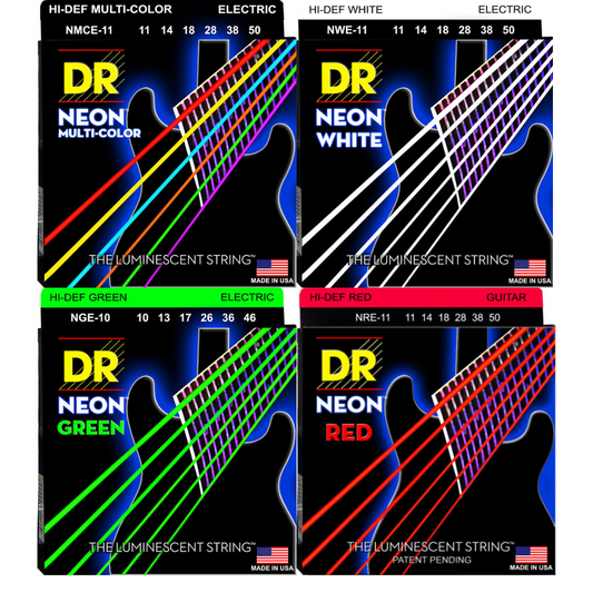 DR Hi-Def Neon Electric Strings (Assorted Gauges & Colours)