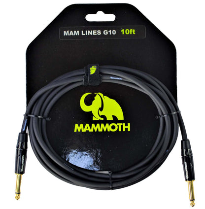 Mammoth Mam Lines Instrument Cable Straight to Straight Jack (Assorted Sizes)